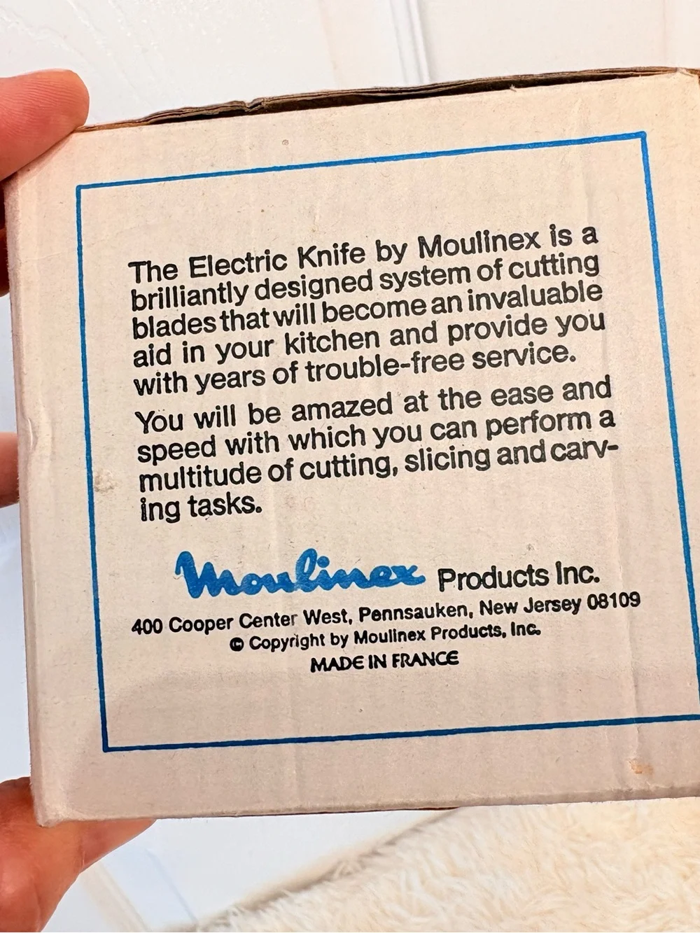 VINTAGE 60s 70s MOULINEX FRANCE ELECTRIC CARVING KNIFE~WORKS